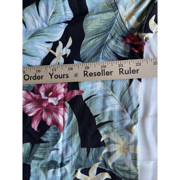Kona Malia Shirt‎ Mens Med Black Floral Short Sleeve Button Up Tropical Hawaiian - Picture 8 of 9